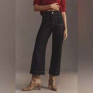 Anthropologie Maeve Colette Crop Wide Leg Jeans 30